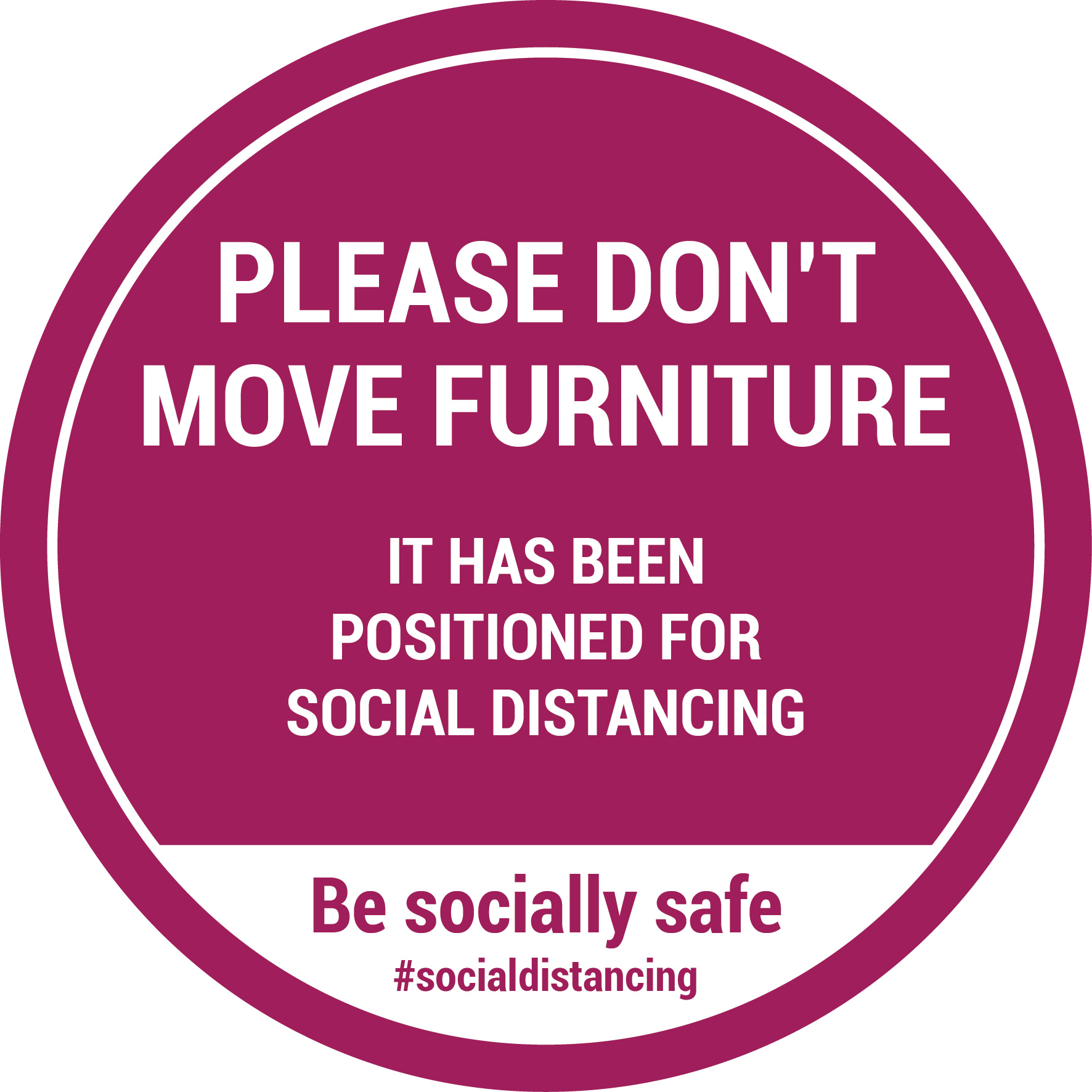 Please Do Not Move Furniture - Sticker - The Hospitality Shop